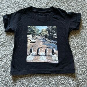 Penguin Road Kid's Black T-Shirt